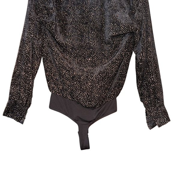 ASTR THE LABEL Zena Black Velvet Dot Bodysuit Size Extra Small - Picture 13 of 16